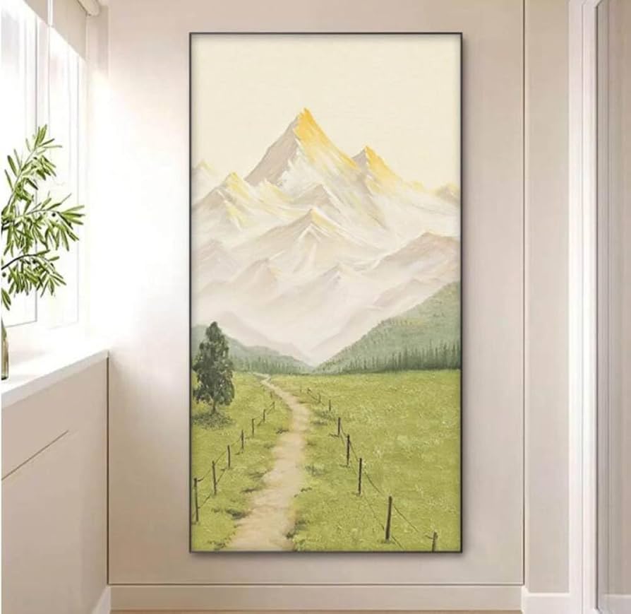 「美しき山々」　絵画　油絵 美しき山々」絵画油絵